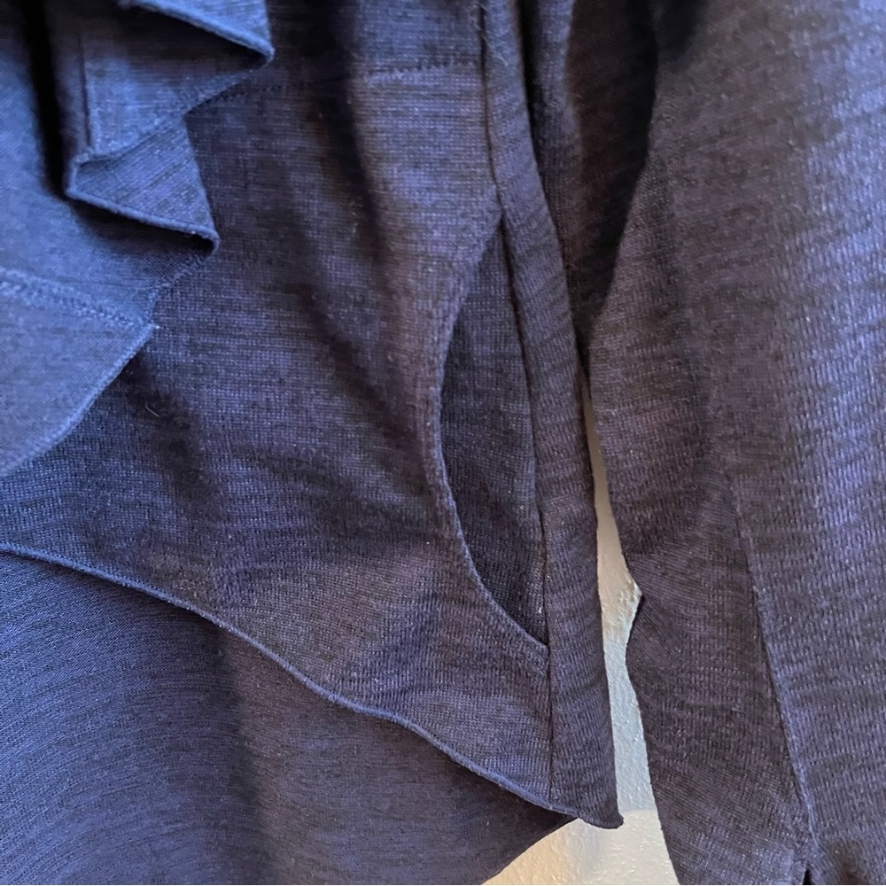 Athleta Sweater Nirvana Wear Two Ways Wrap Cardigan in Navy Blue Sz M EUC - Picture 7 of 13